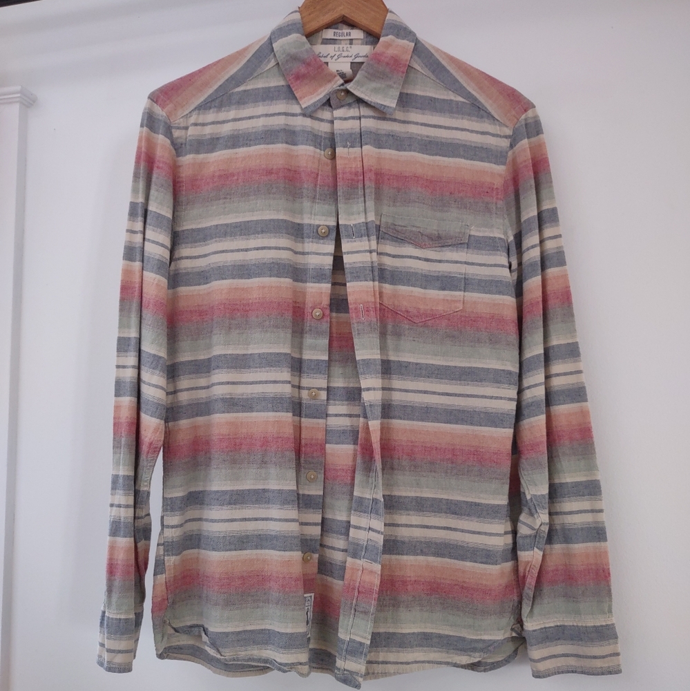 Bundle 3/$30 H&M LOGG Linen Blend Pastel Button Down Shirt